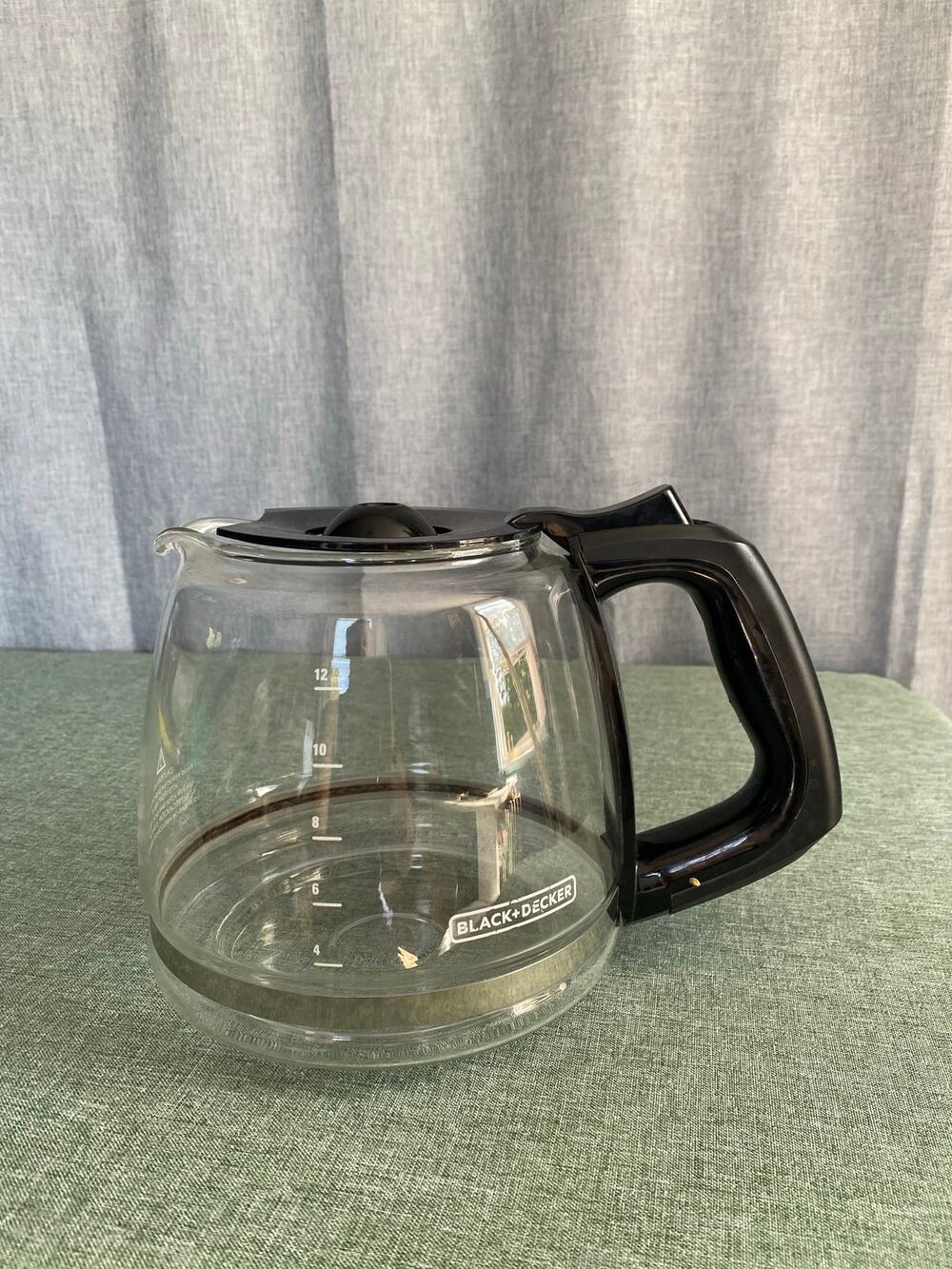 Black + Decker 12-Cup Glass Replacement Coffee Carafe Carafe Pot Black Handle